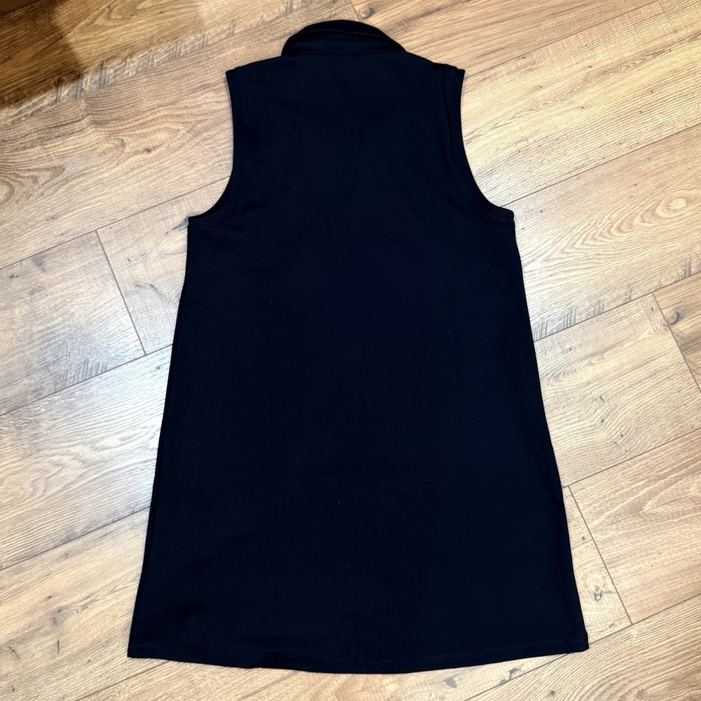 J.Crew NWT Polo Sleeveless Active Dress Black V Neck Collard Short NEW Small S - Picture 3 of 3